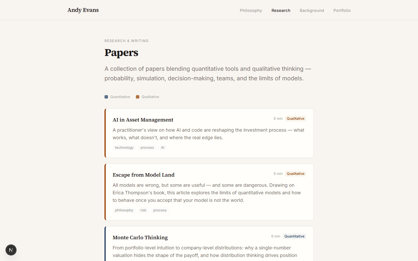 Investment Research Platform screenshot