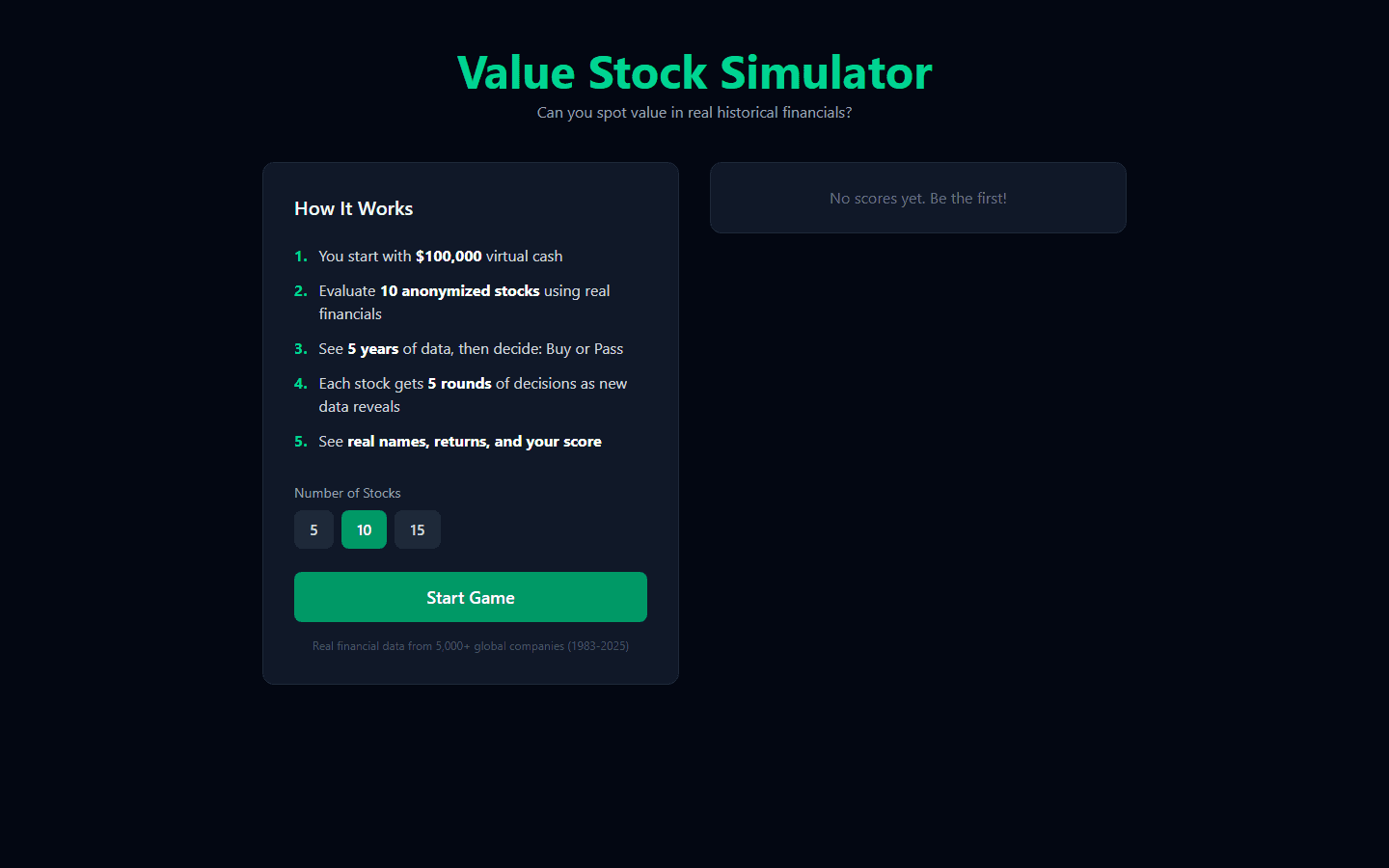 Stock Market Simulator screenshot