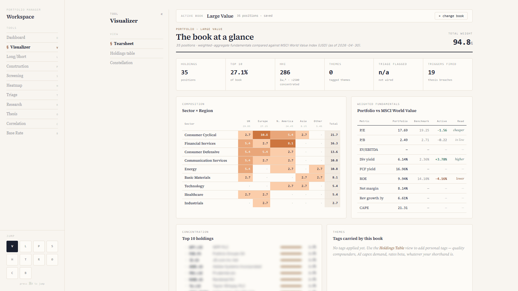 Portfolio Manager screenshot